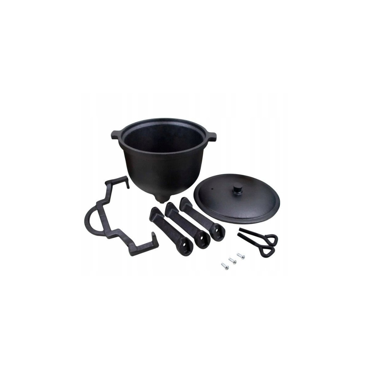 Practică oala de fontă pentru foc deschis sau grătar de 8L.