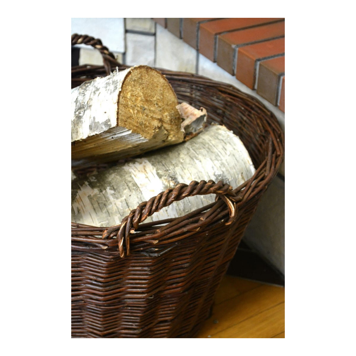 Coșuri rotunde pentru lemne de culoare maro, 60 cm