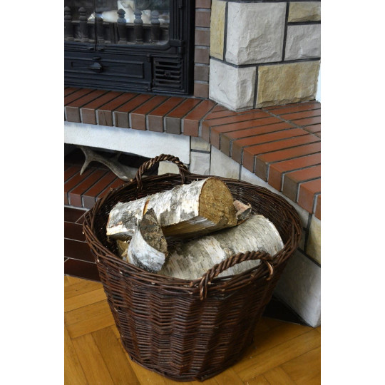 Coșuri rotunde pentru lemne de culoare maro, 60 cm