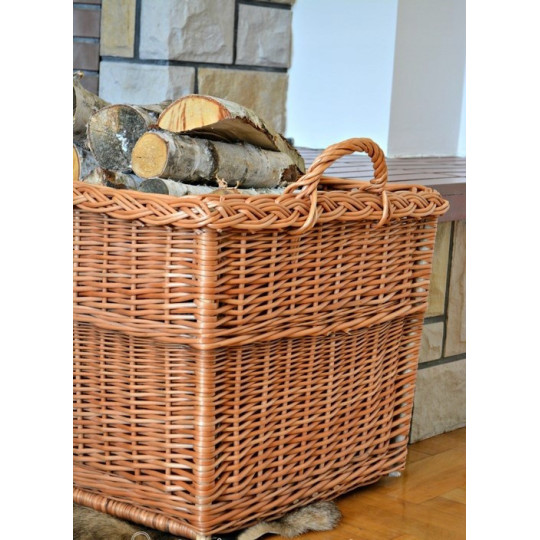 Coșuri mari din ratan pentru lemne, 65x50x40 cm