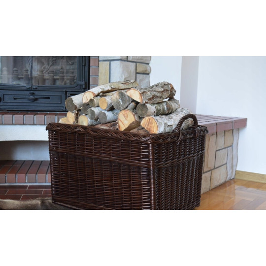 Coșuri din ratan maro pentru lemne, 65x50x40 cm