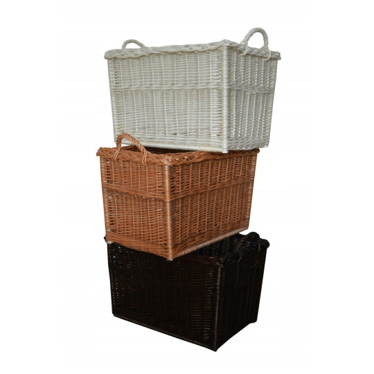 Coș pentru lemne pentru șemineu în culoarea maro, 55x40x40 cm