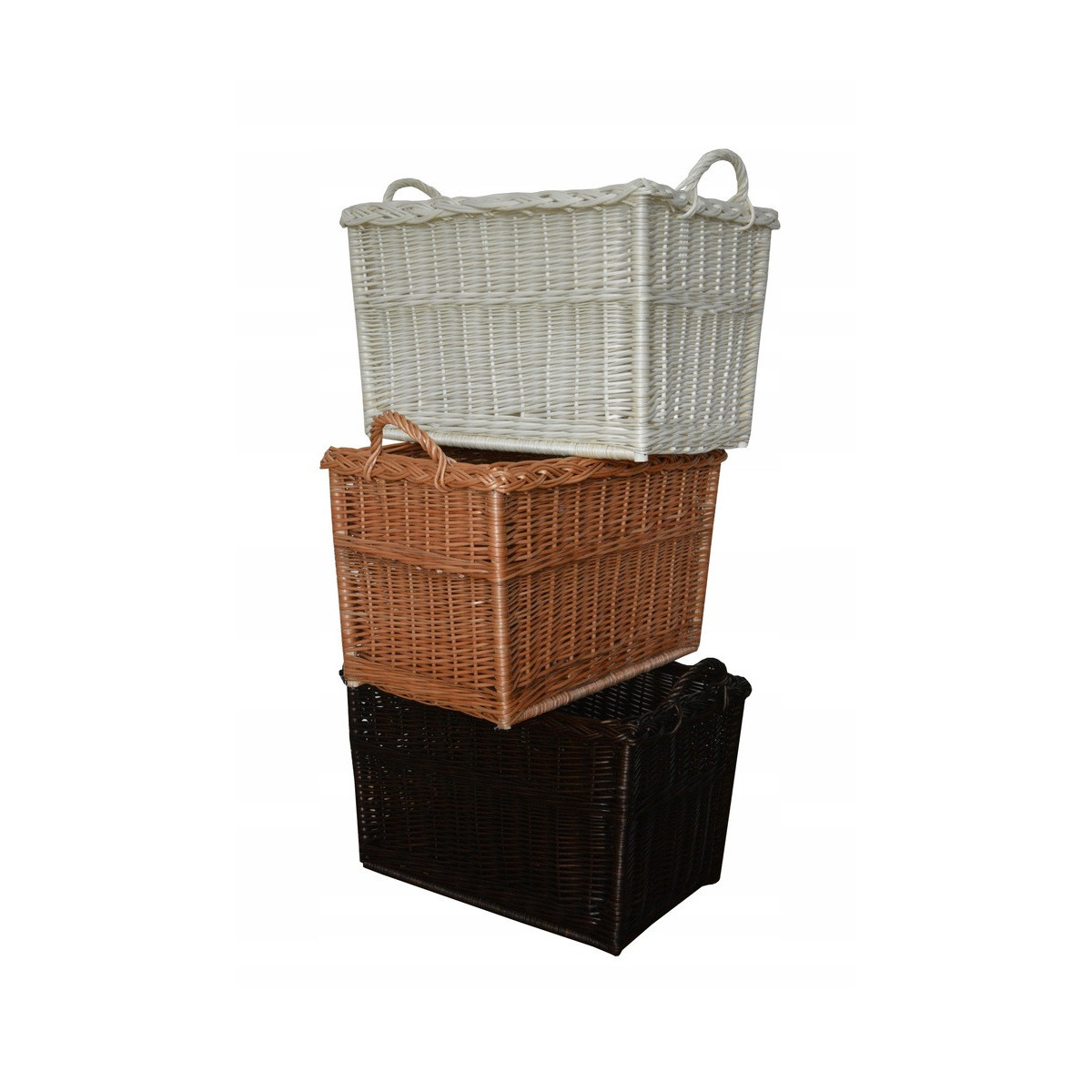 Coș pentru lemne pentru șemineu în culoarea maro, 55x40x40 cm