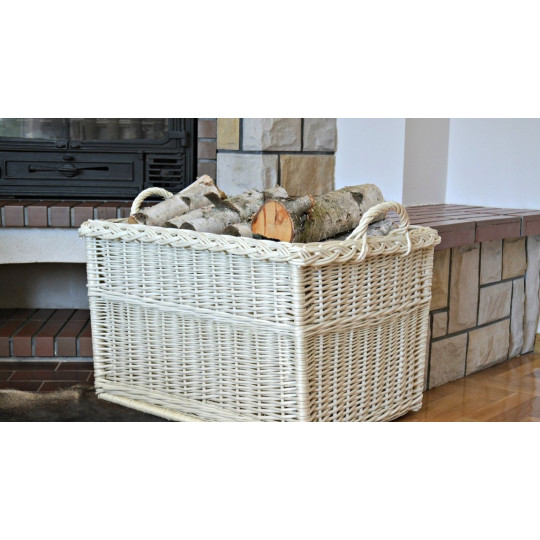 Coșuri albe pentru lemne, 65x50x40