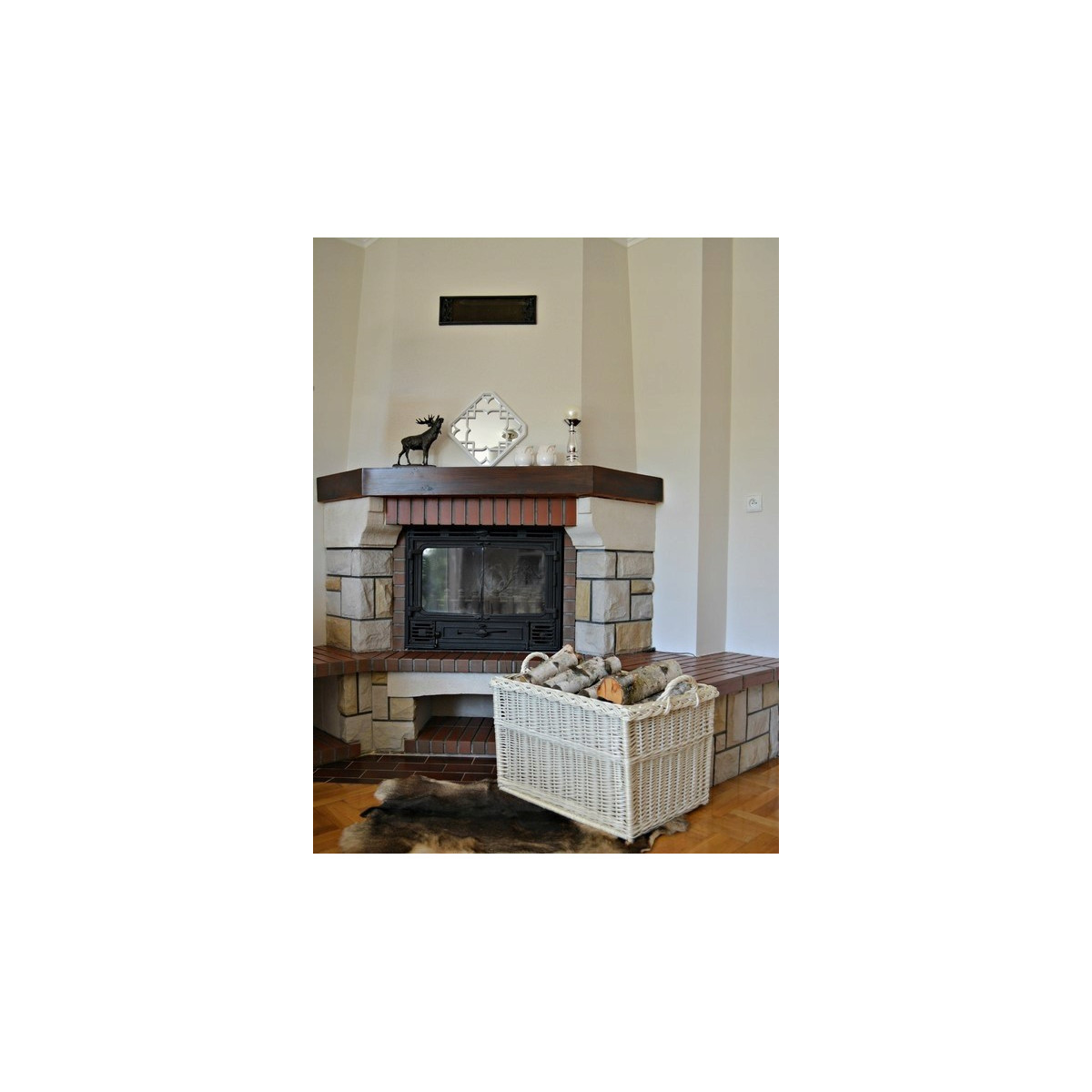 Coșuri albe pentru lemne, 65x50x40