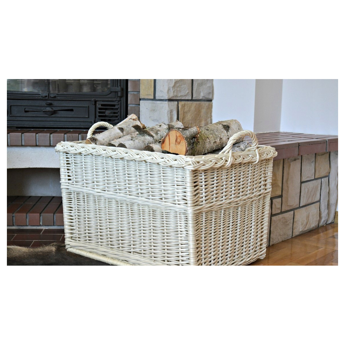 copia de Coșuri albe pentru lemne, 55x40x40 cm