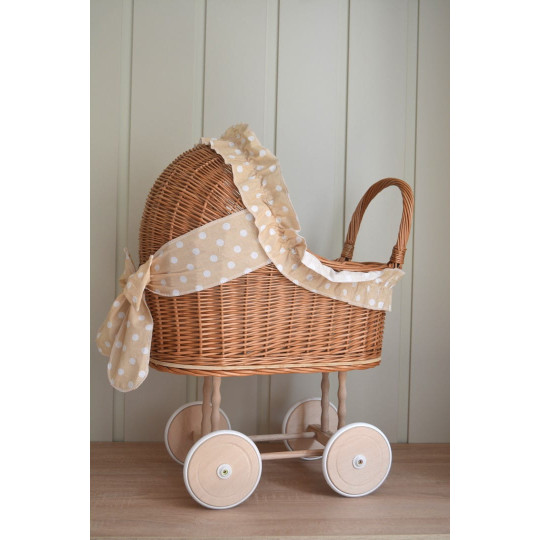 Cărucior din material natural cu volanță