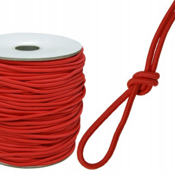 Elastické lano v červenej farbe, 6mm, 150m