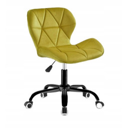 Scaun modern galben pentru birou din velvet