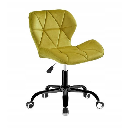 Scaun modern galben pentru birou din velvet