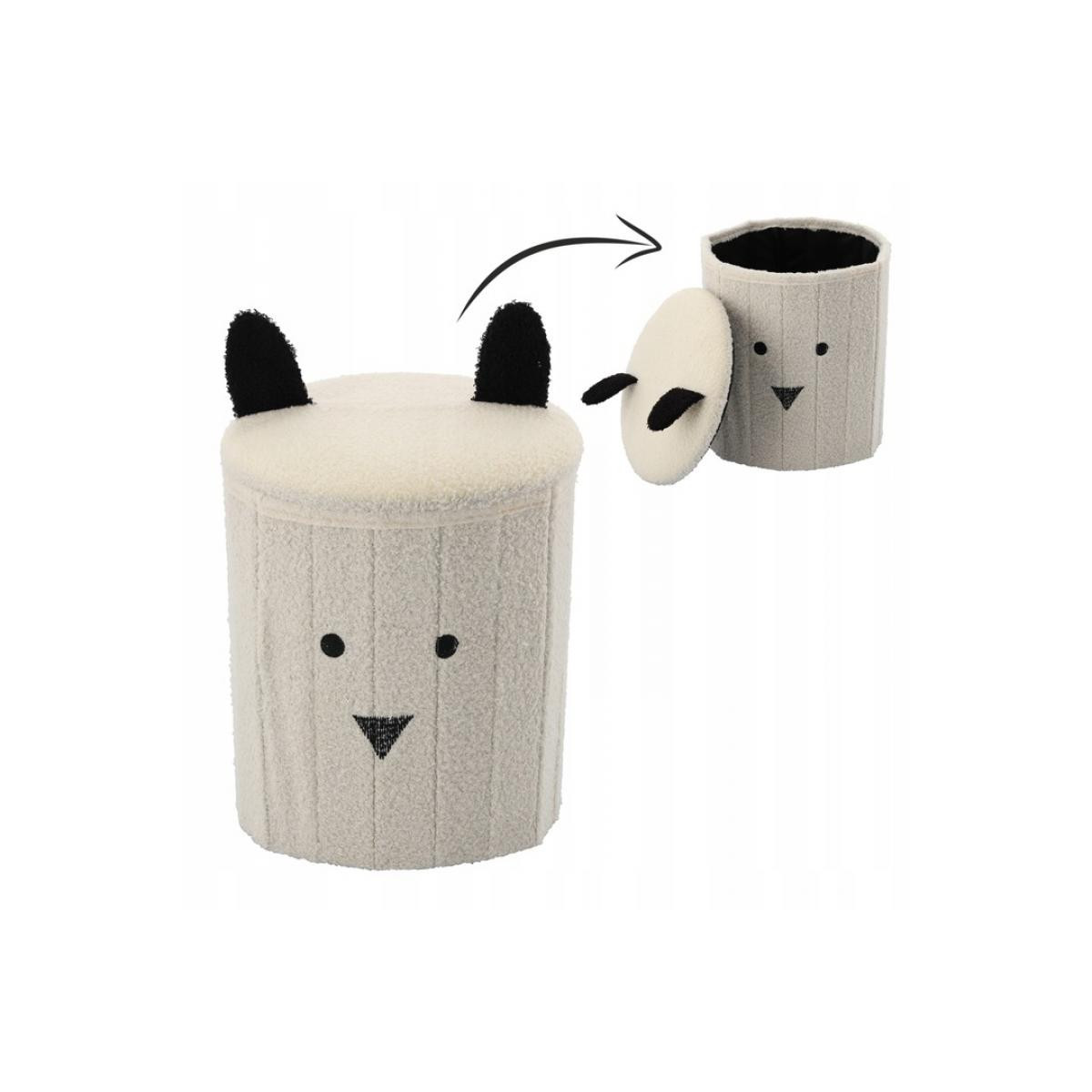 Taburetă pentru copii cu spațiu de depozitare, 28x28x34 cm, de culoare albă