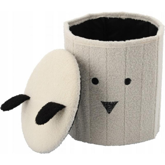 Taburetă pentru copii cu spațiu de depozitare, 28x28x34 cm, de culoare albă