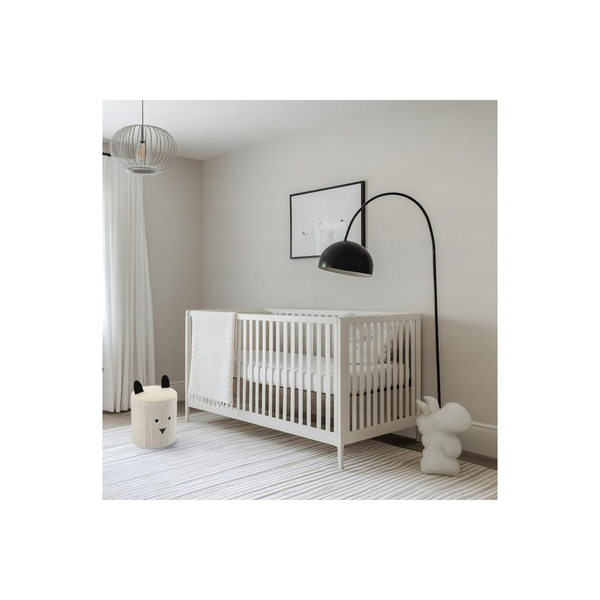 Taburetă pentru copii cu spațiu de depozitare, 28x28x34 cm, de culoare albă