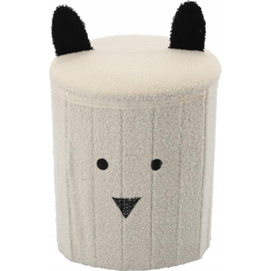 Taburetă pentru copii cu spațiu de depozitare, 28x28x34 cm, de culoare albă