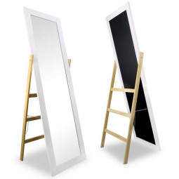 Oglindă mare din lemn de culoare albă, 160 cm