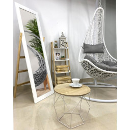 Oglindă mare din lemn de culoare albă, 160 cm