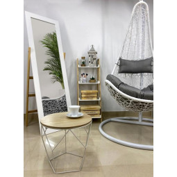 Oglindă mare din lemn de culoare albă, 160 cm