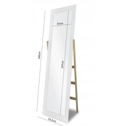 Oglindă mare din lemn de culoare albă, 160 cm