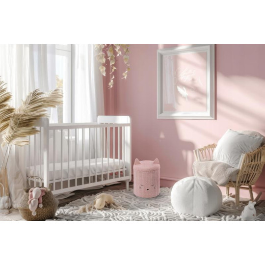 Taburetă pliabilă cu spațiu de depozitare, 28x28x34 cm, de culoare roz