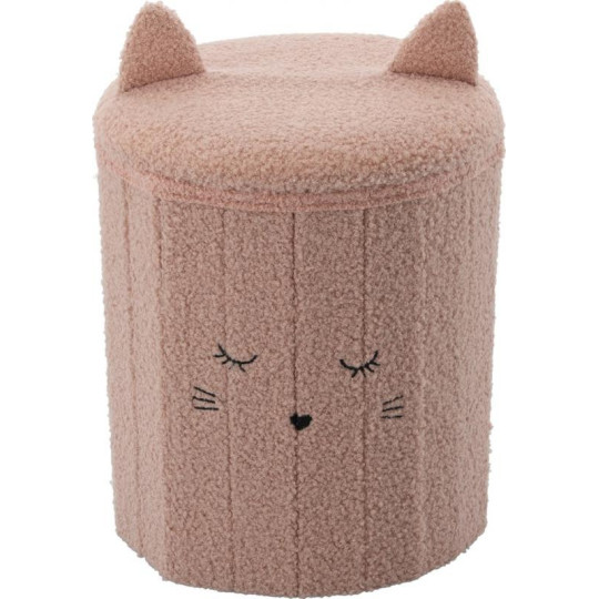 Taburetă pliabilă cu spațiu de depozitare, 28x28x34 cm, de culoare roz