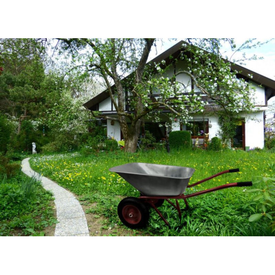 Roata mare zincată, 140L cu 2 roți