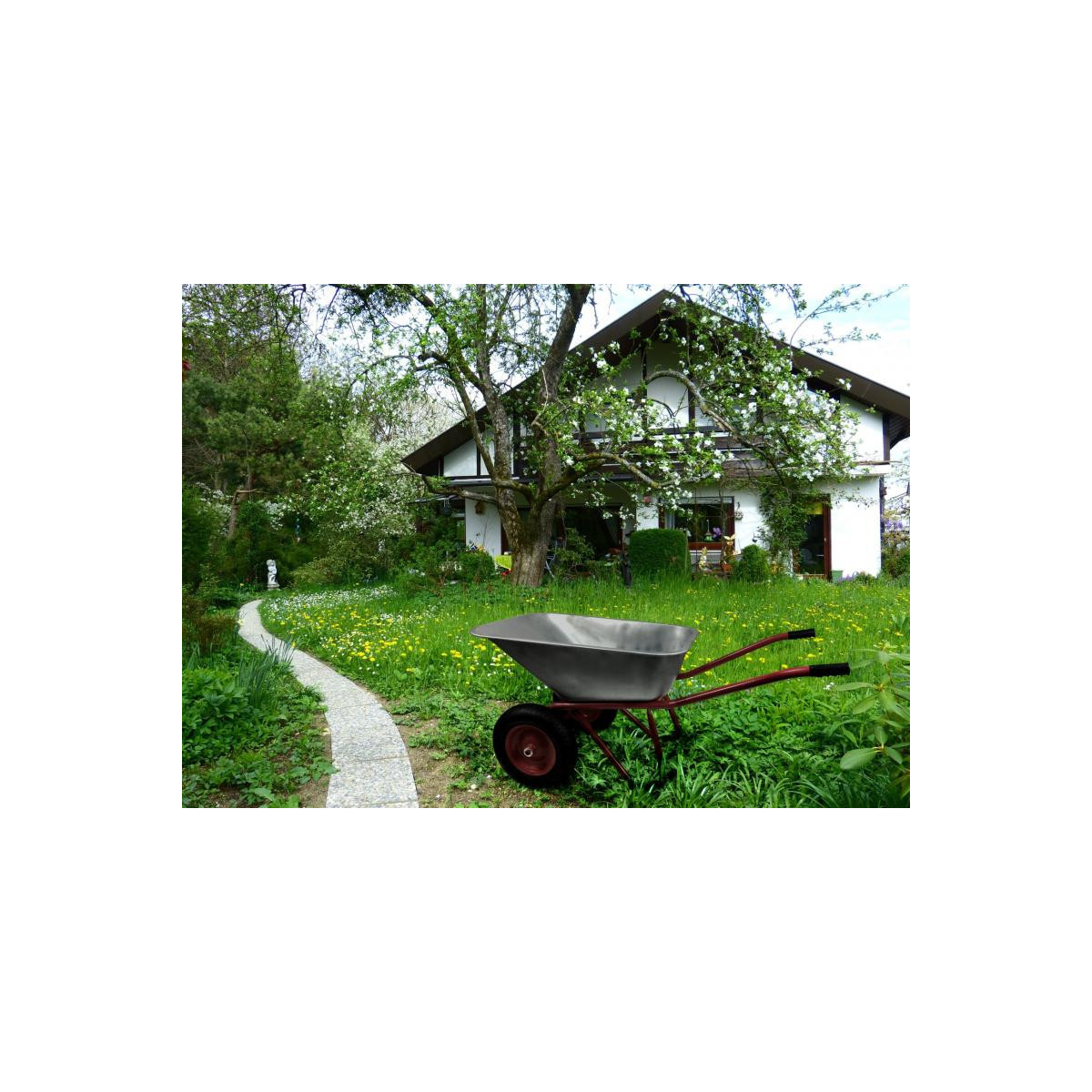 Roata mare zincată, 140L cu 2 roți