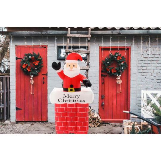 Naflare luminoase Santa în coșul de fum 180 cm ÎN STOC