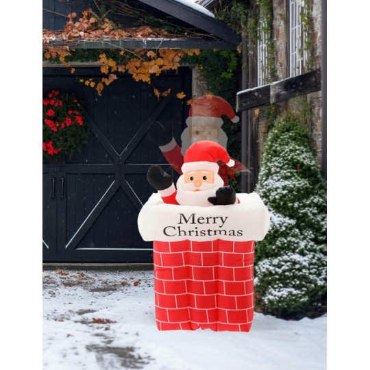 Naflare luminoase Santa în coșul de fum 180 cm ÎN STOC