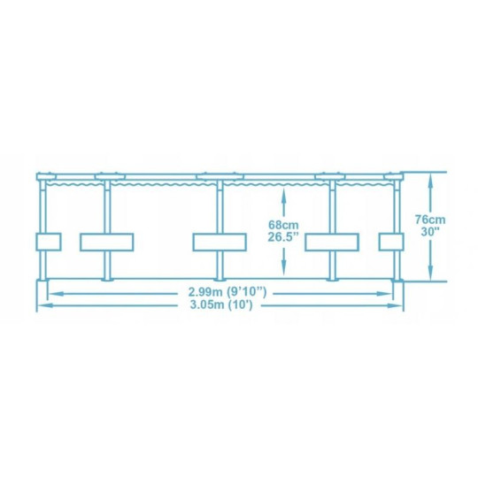 Kvalitní piscină de grădină cu accesorii 305x76 cm