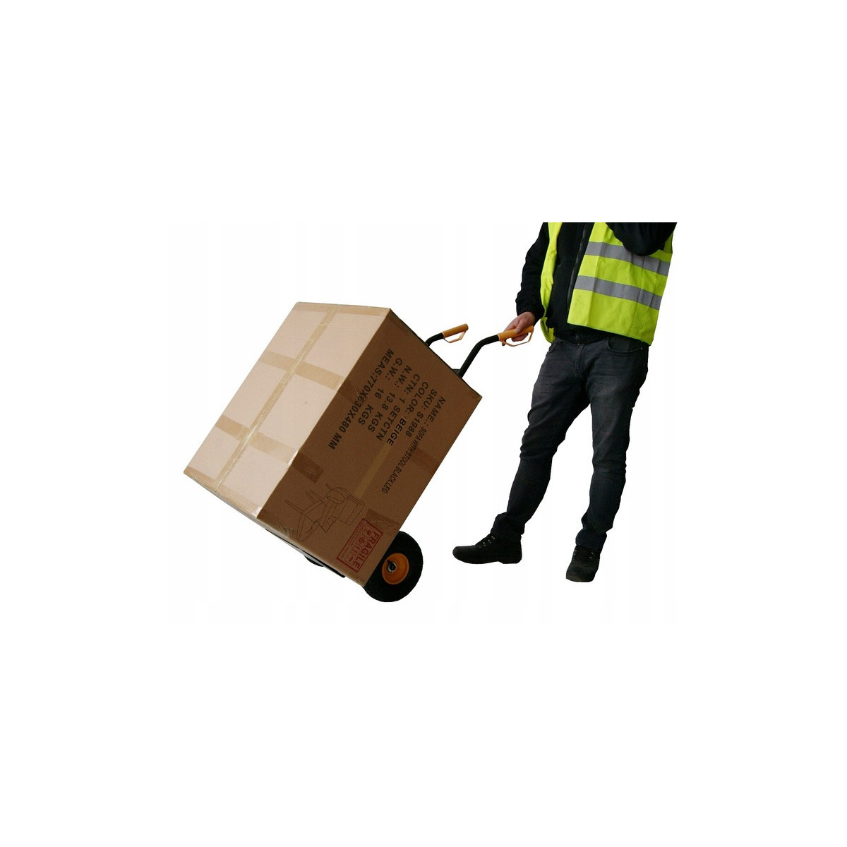 Carucior pentru transport bunuri de culoare neagră