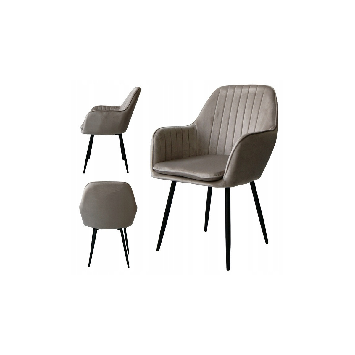 Scaun modern pentru dining de culoare bej QUEEN