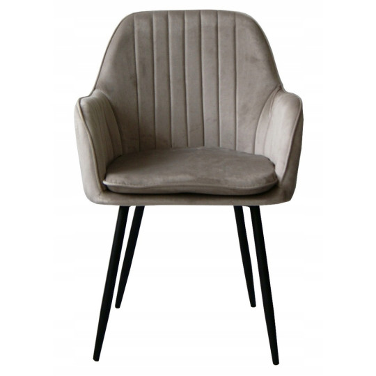 Scaun modern pentru dining de culoare bej QUEEN