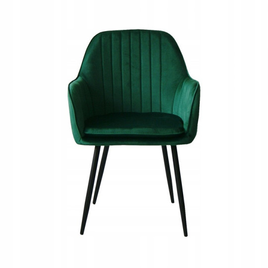 Scaun tapitat de culoare verde pentru sufragerie