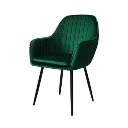 Scaun tapitat de culoare verde pentru sufragerie