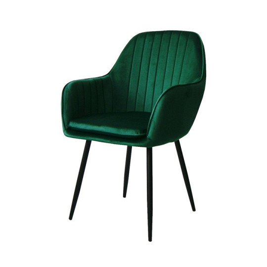 Scaun tapitat de culoare verde pentru sufragerie