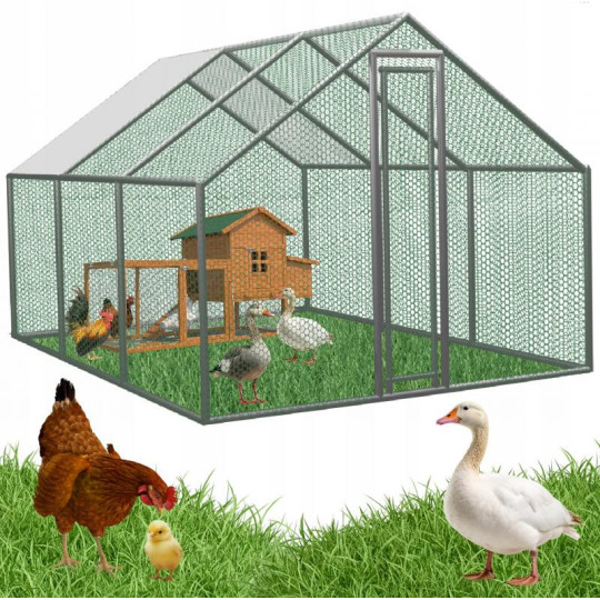 Voliéra metalică de grădină cu acoperiș 4.5 x 3 x 1.95 m