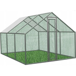 Voliéra metalică de grădină cu acoperiș 4.5 x 3 x 1.95 m