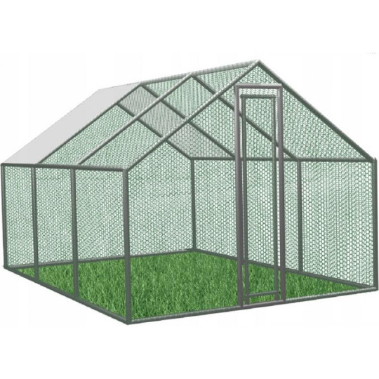 Voliéra metalică de grădină cu acoperiș 4.5 x 3 x 1.95 m