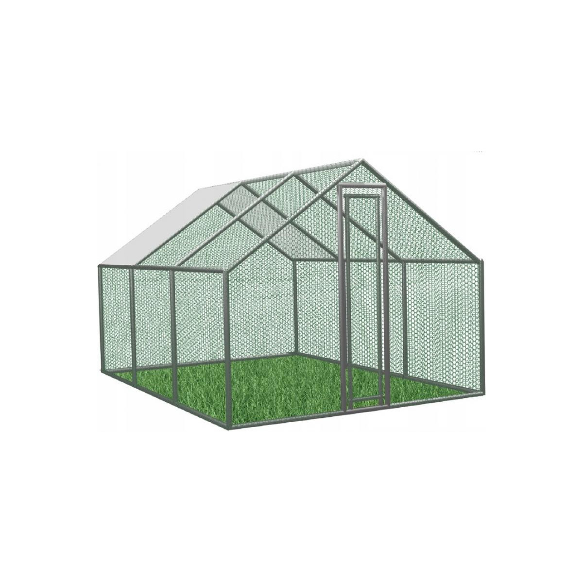 Voliéra metalică de grădină cu acoperiș 4.5 x 3 x 1.95 m