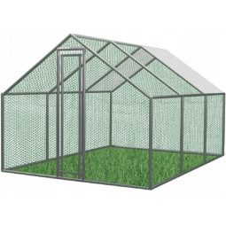 Voliéra metalică de grădină cu acoperiș 4.5 x 3 x 1.95 m