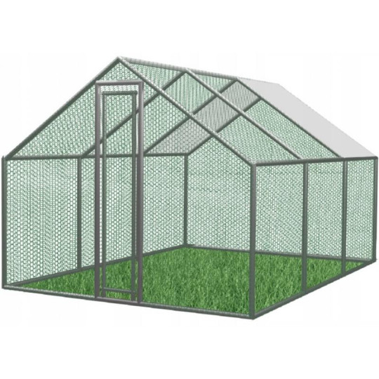 Voliéra metalică de grădină cu acoperiș 4.5 x 3 x 1.95 m