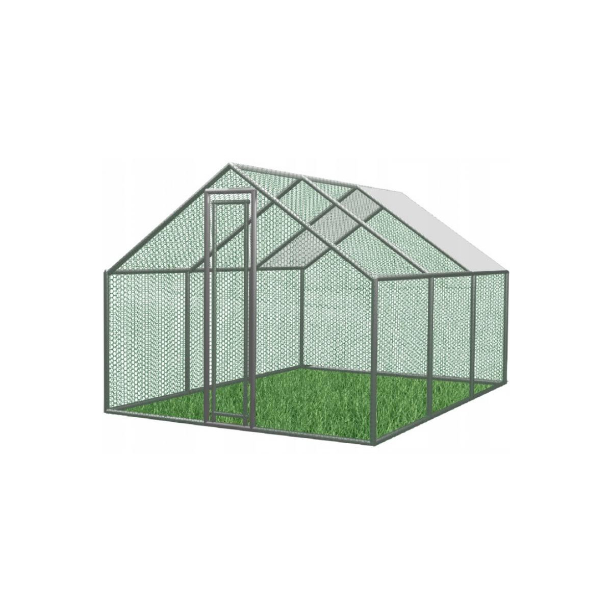 Voliéra metalică de grădină cu acoperiș 4.5 x 3 x 1.95 m