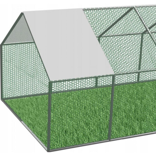 Voliéra metalică de grădină cu acoperiș 4.5 x 3 x 1.95 m