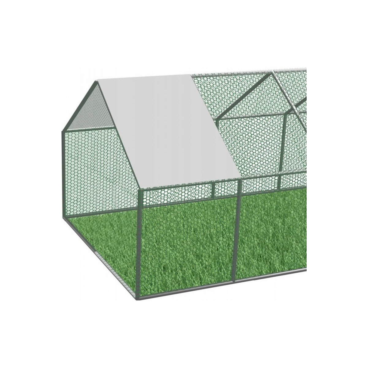 Voliéra metalică de grădină cu acoperiș 4.5 x 3 x 1.95 m