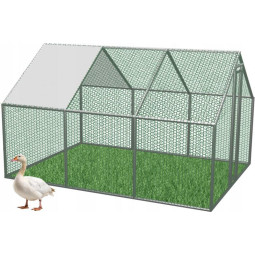 Voliéra metalică de grădină cu acoperiș 4.5 x 3 x 1.95 m