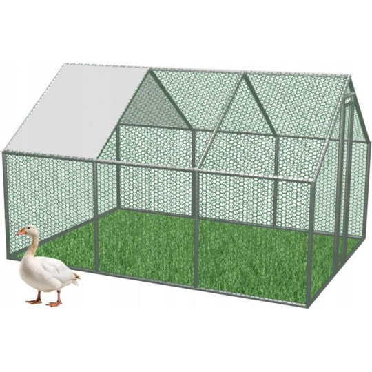 Voliéra metalică de grădină cu acoperiș 4.5 x 3 x 1.95 m