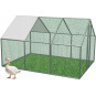 Voliéra metalică de grădină cu acoperiș 4.5 x 3 x 1.95 m