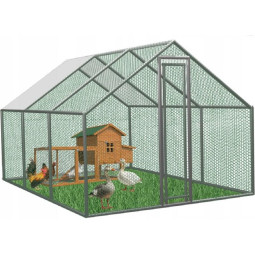 Voliéra metalică de grădină cu acoperiș 4.5 x 3 x 1.95 m