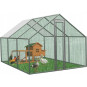 Voliéra metalică de grădină cu acoperiș 4.5 x 3 x 1.95 m