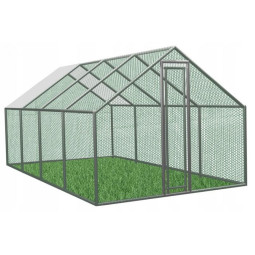 Voliéra metalică pentru grădină cu acoperiș 6 x 3 x 1.95 m